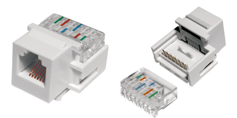 Вставка Keystone Hyperline, RJ-12 (6P6C), 1шт., заделка без инструмента, белый (KJ1-6P6C-C2-90-WH)