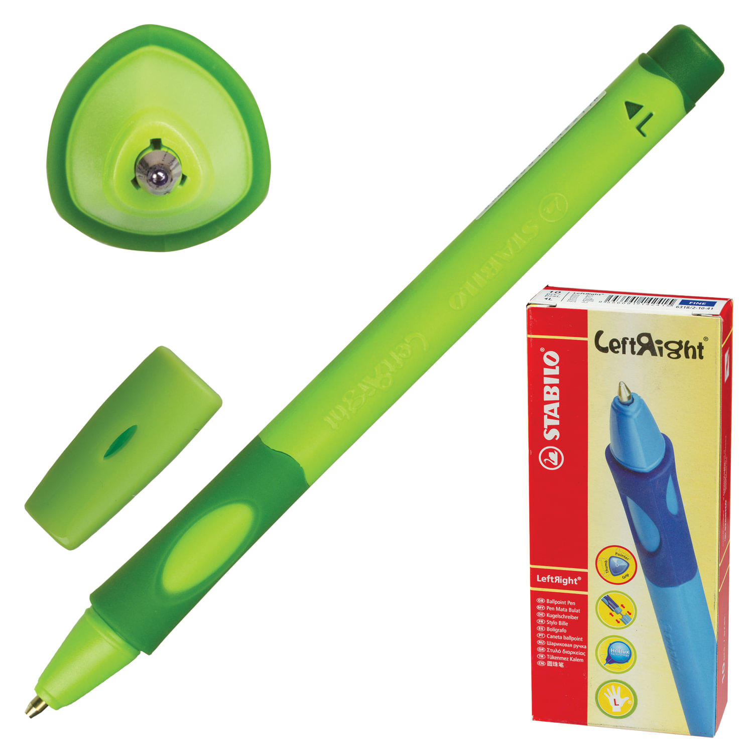 

Ручка шариковая Stabilo Left Right, синий, пластик, колпачок, картонная коробка (142120), Left Right