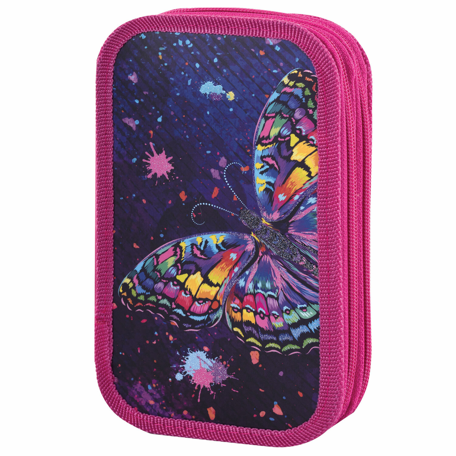 

Пенал ЮНЛАНДИЯ EXTRA Colorful butterfly, 2 отделения, фиолетовый (270886), Colorful butterfly