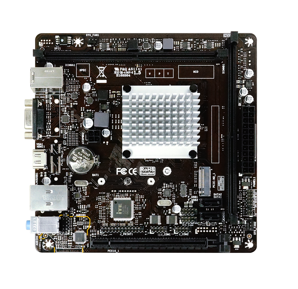 Материнская плата Biostar J4105NHU, Socket1090, Intel Celeron J4105, встроен в мат.плату, 2xDDR4, PCI-Ex16, 2SATA3, 7.1-ch, 1x1000 Мбит/с, 2 USB 3.2, VGA, HDMI, mini-ITX, Retail