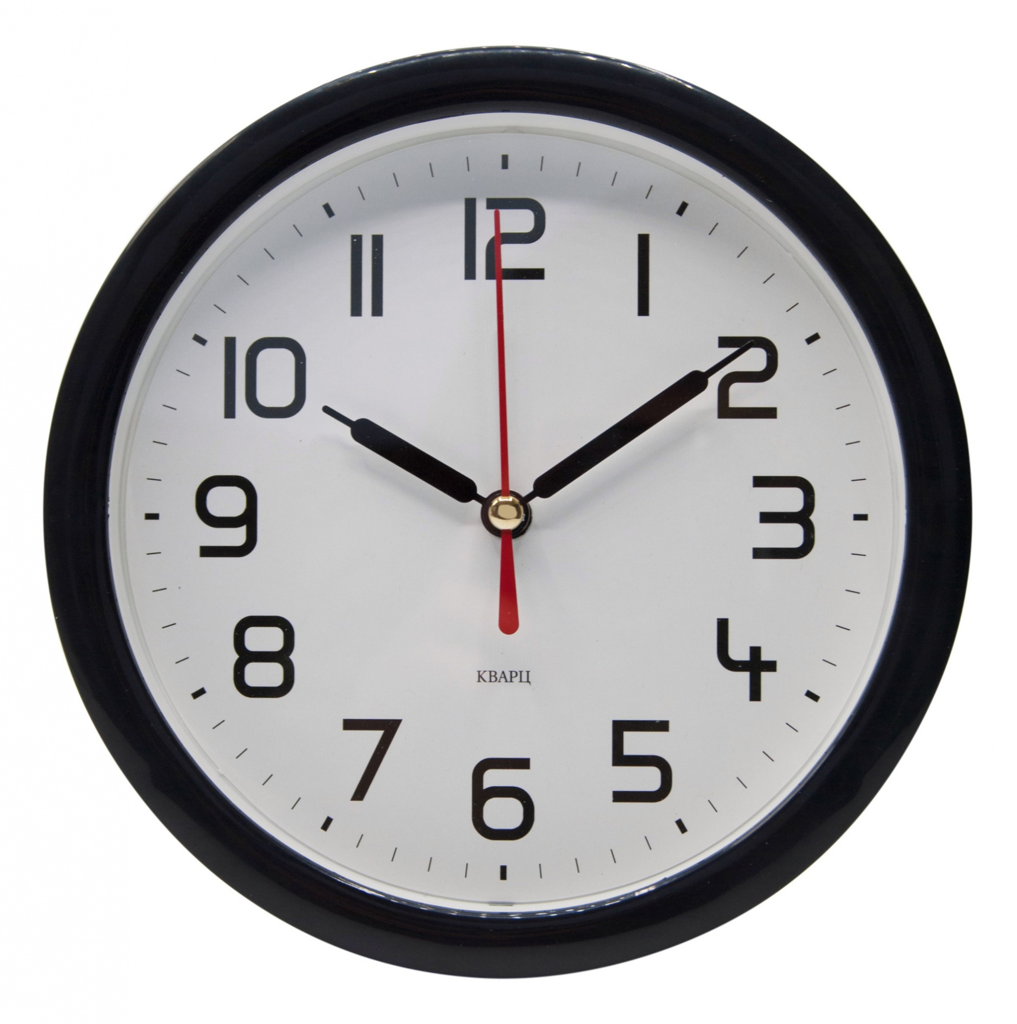 Настенные часы БЮРОКРАТ Alarm-R15P, 1xAA, черный/белый (1435593)