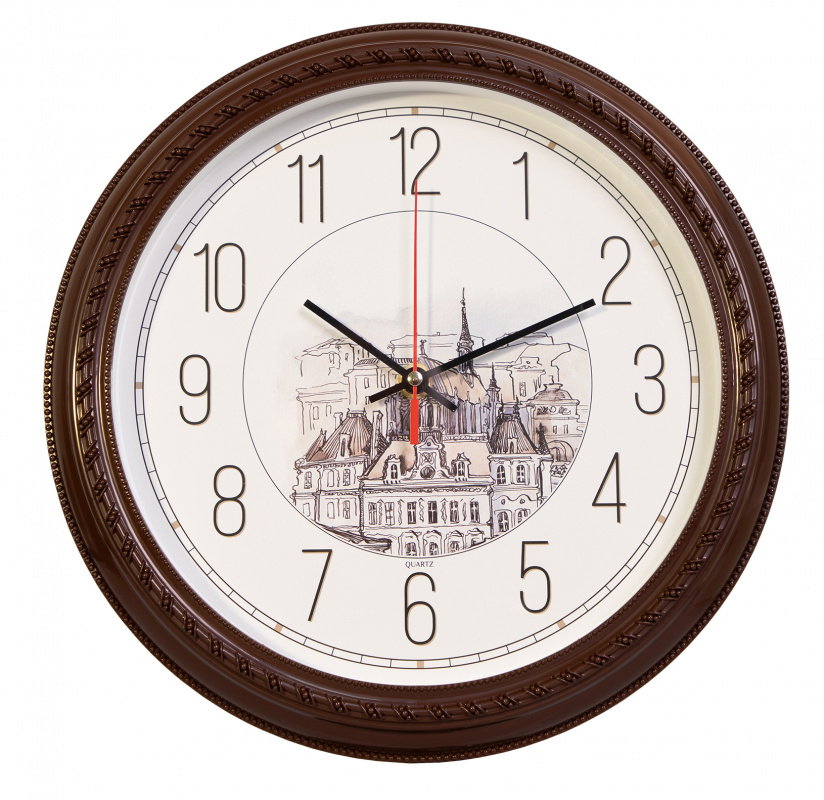 Настенные часы БЮРОКРАТ WallC-R63P, 1xAA, коричневый (1200358)