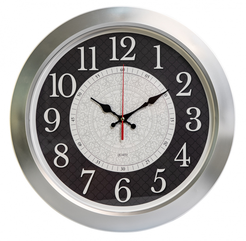 Настенные часы БЮРОКРАТ WallC-R67P, 1xAA, D39см, серебристый (1200366)
