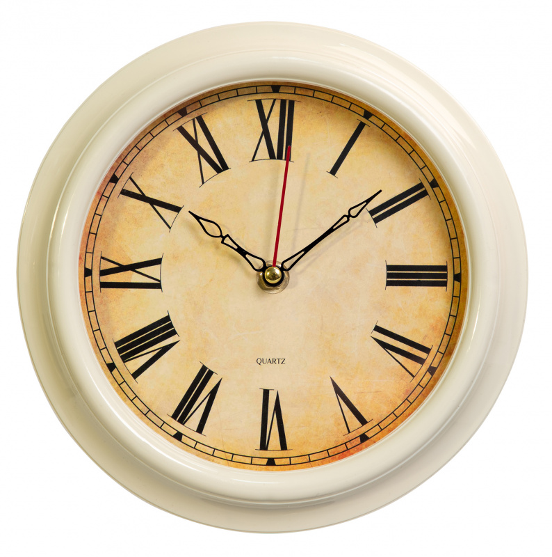 Настенные часы БЮРОКРАТ WallC-R74P, 1xAA, D21см, слоновая кость (1200487)
