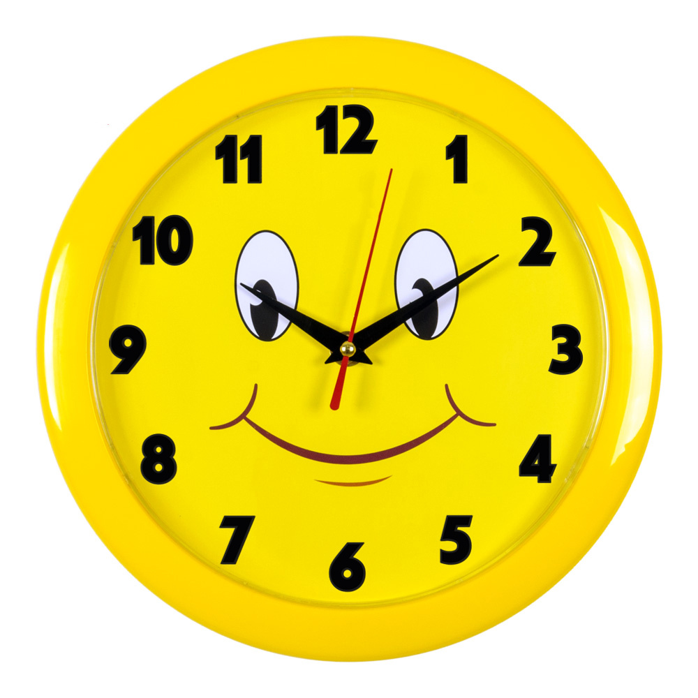 Настенные часы БЮРОКРАТ WALLC-R81P, 1xAA, D23см, желтый (1435372)