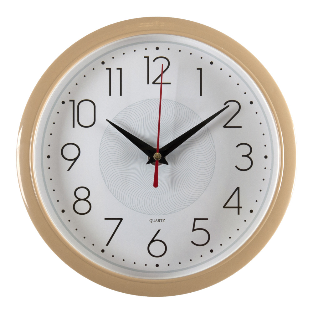 Настенные часы БЮРОКРАТ WALLC-R83P, 1xAA, D22см, белый/бежевый (1435406)