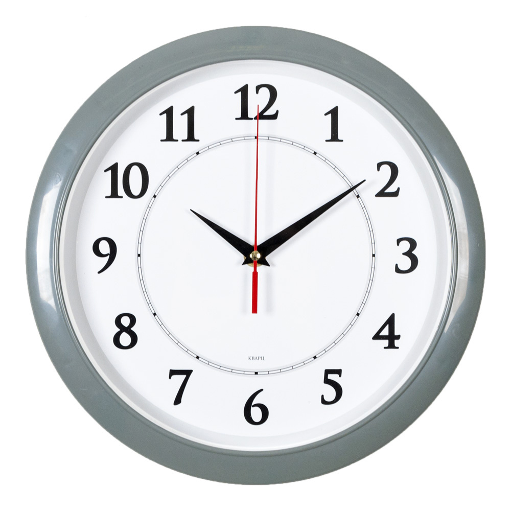 Настенные часы БЮРОКРАТ WALLC-R89P, 1xAA, D29см, серый (1435569)
