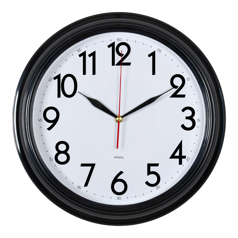 Настенные часы БЮРОКРАТ WALLC-R86P, 1xAA, D35см, черный (1435534)