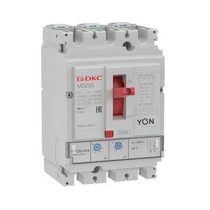 

Выключатель автоматический YON MD250L-TM250 трехполюсный (3P/3П) 250A 25кА (MD250L-TM250), MD250L-TM250