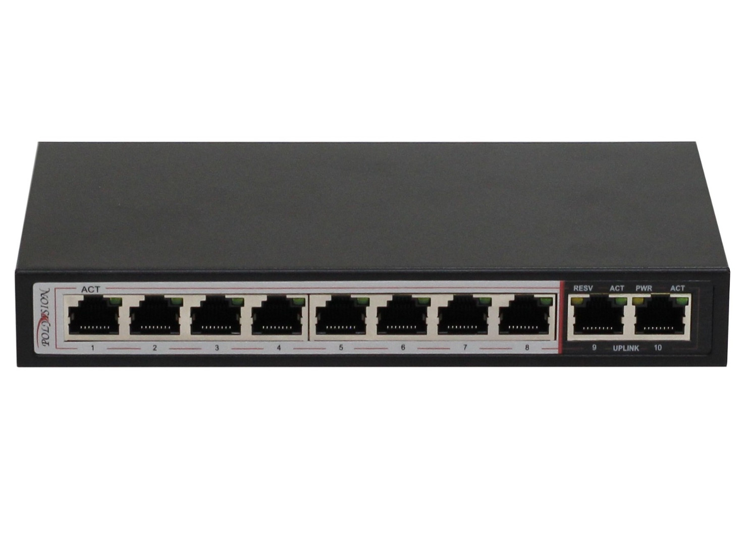 

Коммутатор Polyvision PND-08P-2M, кол-во портов: 8x100 Мбит/с, кол-во SFP/uplink: RJ-45 2x100 Мбит/с, PoE: 8x30Вт (макс. 96Вт) (PND-08P-2M), PND-08P-2M