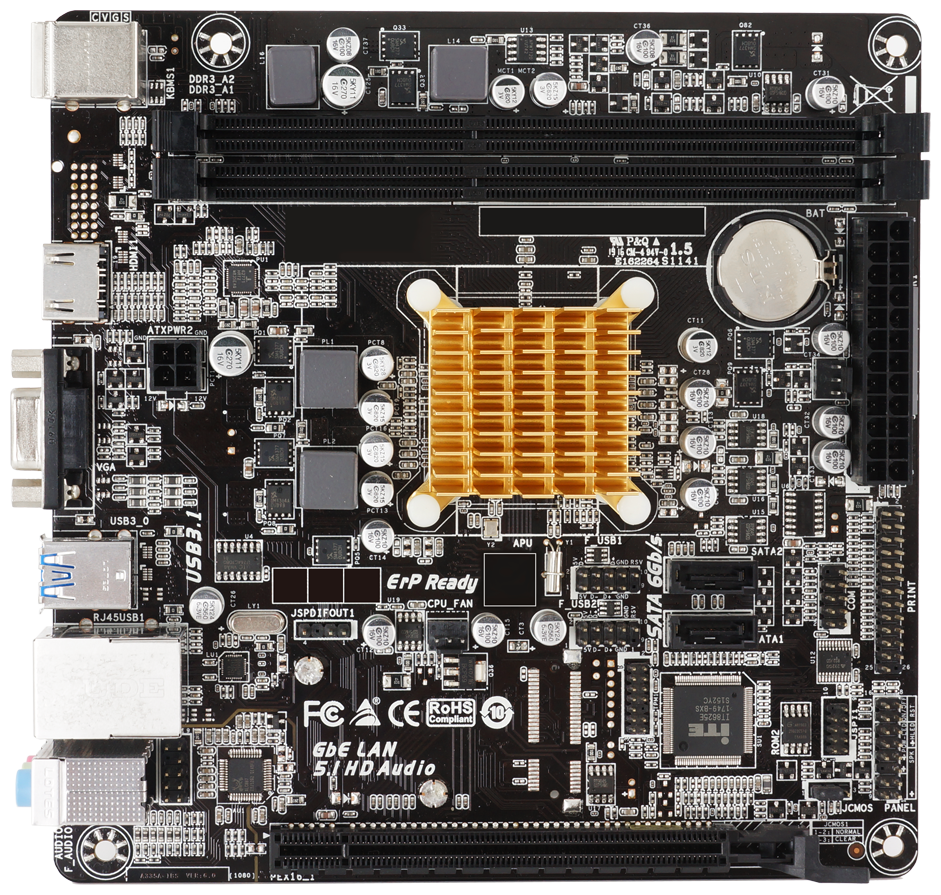 Материнская плата Biostar A68N-2100K, SoC, AMD Beema, mini-ITX