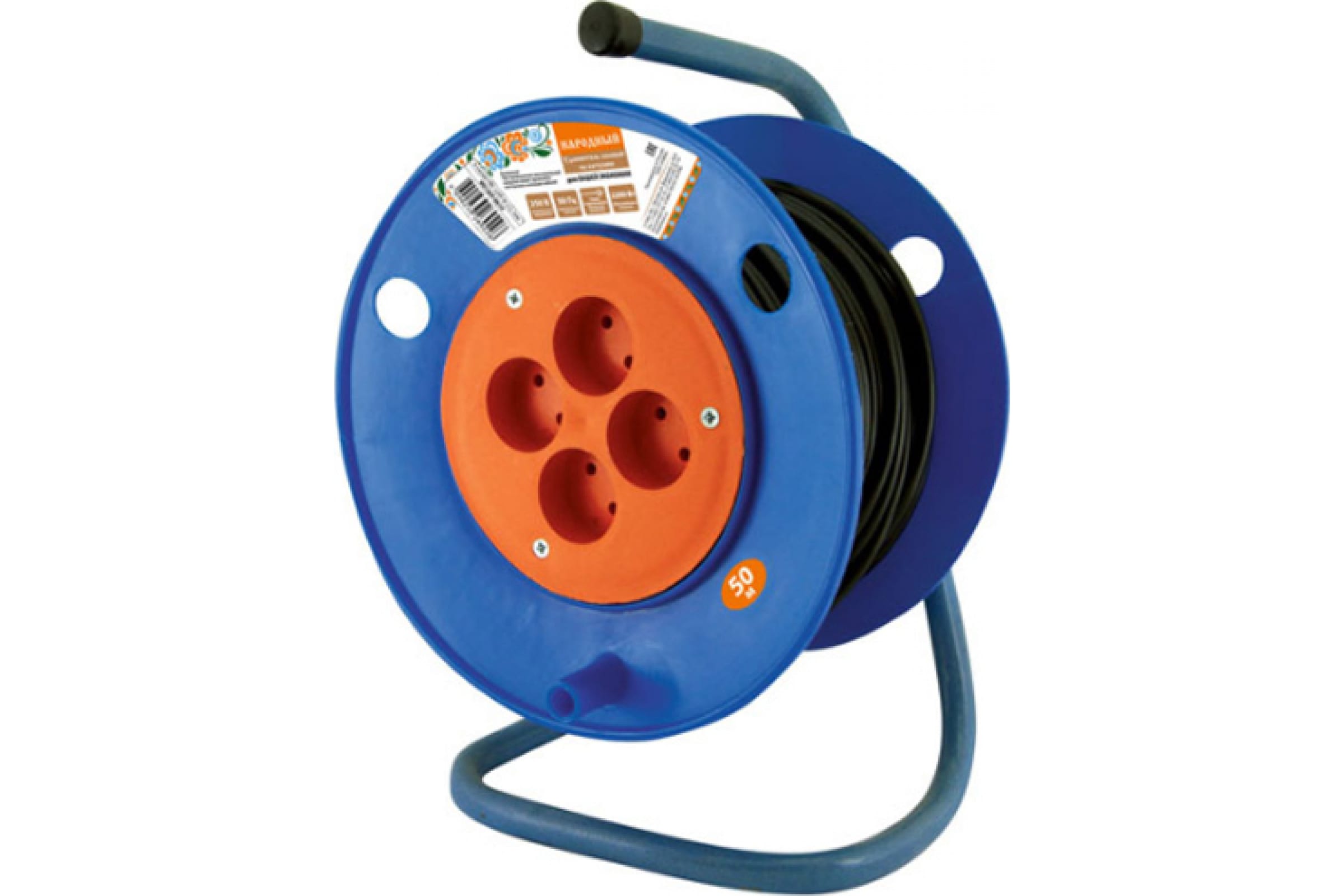 

Удлинитель на катушке TDM, 4-розетки, 50м, черный (SQ1307-0514)