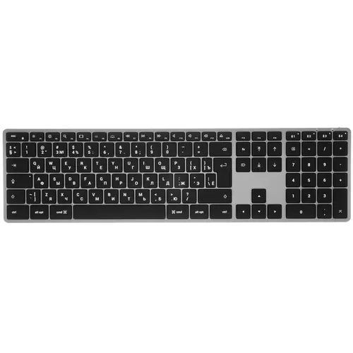 

Клавиатура проводная Satechi Slim X3 , мембранная, Bluetooth, серый/черный (ST-BTSX3M-RU), Slim X3