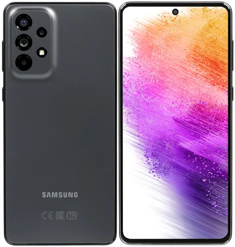 

Смартфон Samsung Galaxy A73, 6.7" 1080x2400 Super AMOLED Plus, Qualcomm Snapdragon 778G, 8Gb RAM, 128Gb, 3G/4G/5G, NFC, Wi-Fi, BT, 4xCam, 2-Sim, 5000 мА⋅ч, USB Type-C, Android 12, серый (SM-A736BZAGMEA), Galaxy A73