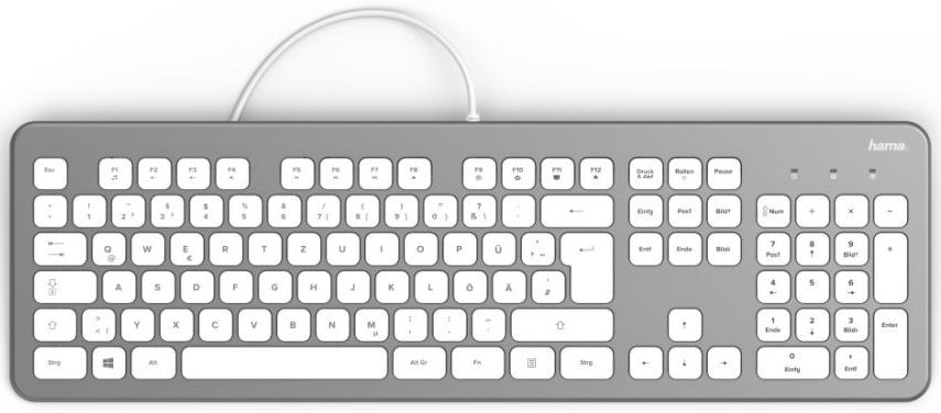 

Клавиатура проводная Hama KC-700, мембранная, USB, белый (R1182651), KC-700