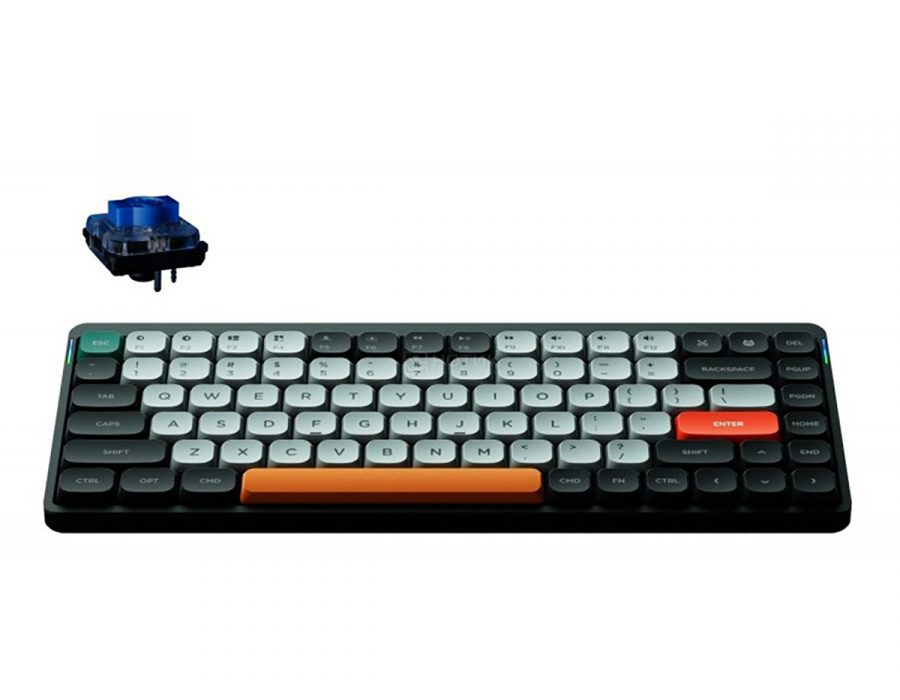

Клавиатура проводное/беспроводное Nuphy AIR75, механическая, Gateron Blue, подсветка, Bluetooth/Радиоканал/USB, черный (AIR75-SG2-F), AIR75