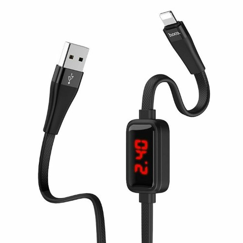 

Кабель Lightning 8-pin(m)-USB 2.0(Am), плоский, 2.4A, 1.2м, черный HOCO S4 (6931474705808), S4