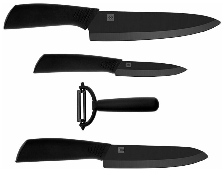 Набор ножей HuoHou Ceramic Kitchn Knife Set HU0010, 4 шт., черный (HU0010)