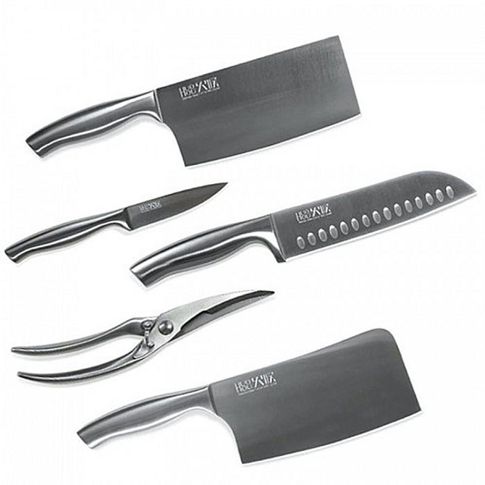 

Набор ножей HuoHou Nano Knife HU0014, 5 шт., подставка, черный (HU0014), HU0014