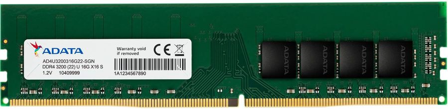 

Память DDR4 DIMM 16Gb, 3200MHz, CL22, 1.2 В, ADATA (AD4U320016G22-RGN)