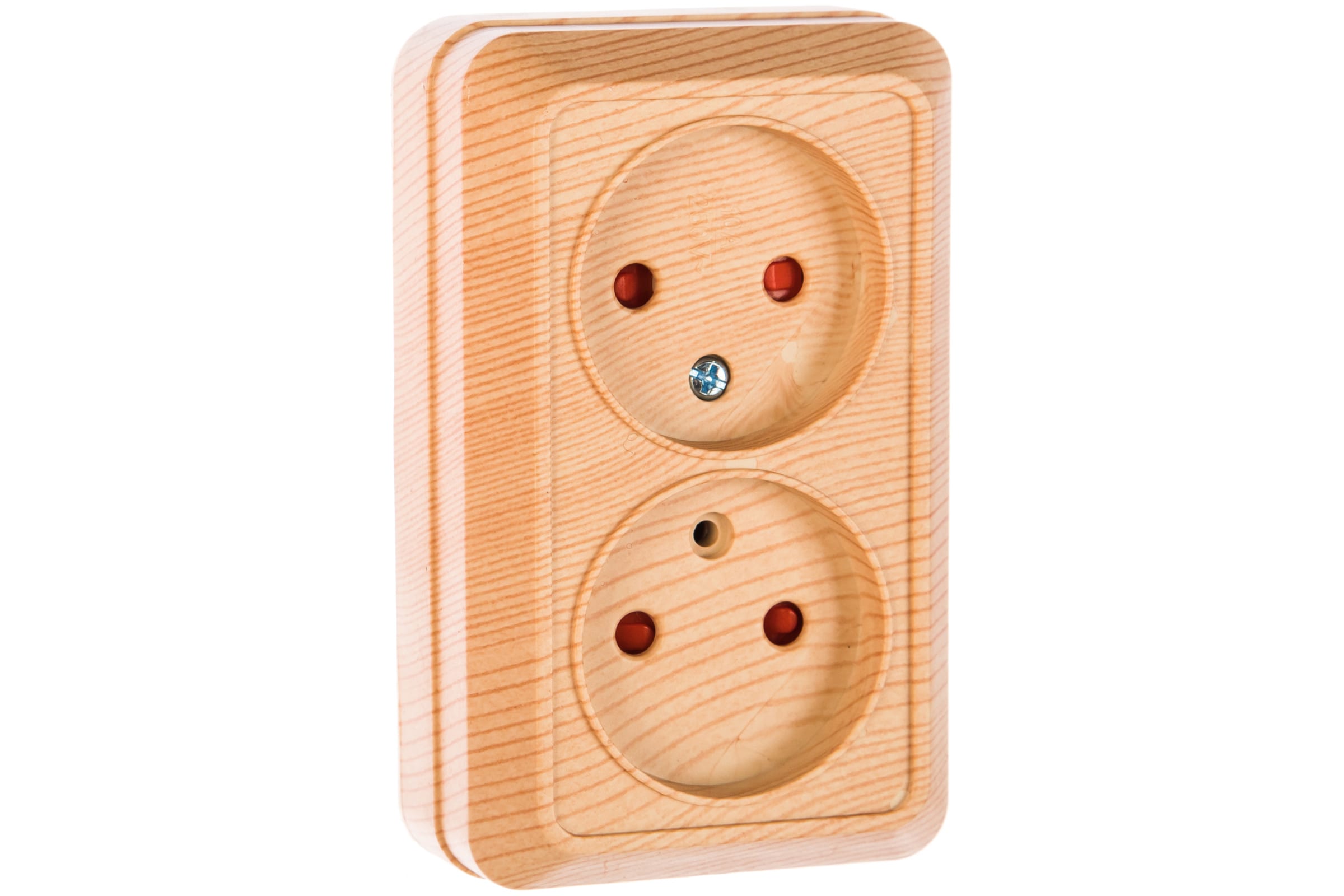 

Розетка TDM Ладога, открытый монтаж, 2-х постовая, со шторками, 10A, в сборе, IP20, сосна (SQ1801-0055), 0