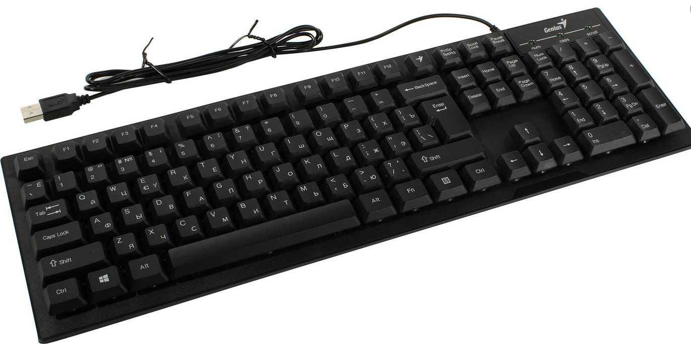 

Клавиатура проводная Genius Smart KB-102, мембранная, USB, черный (31300007414), Smart KB-102