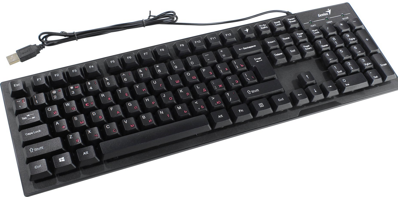 

Клавиатура проводная Genius Smart KB-102, мембранная, USB, черный (31300007402), Smart KB-102