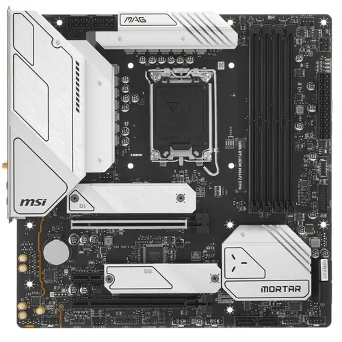 

Материнская плата MSI MAG Z690M MORTAR WIFI, Socket1700, Intel Z690, 4xDDR5 DIMM, 2PCI-Ex16, 6SATA3, 7.1-ch, 5 USB 3.2, 2 USB Type-C, HDMI, DP, mATX, MAG Z690M MORTAR WIFI