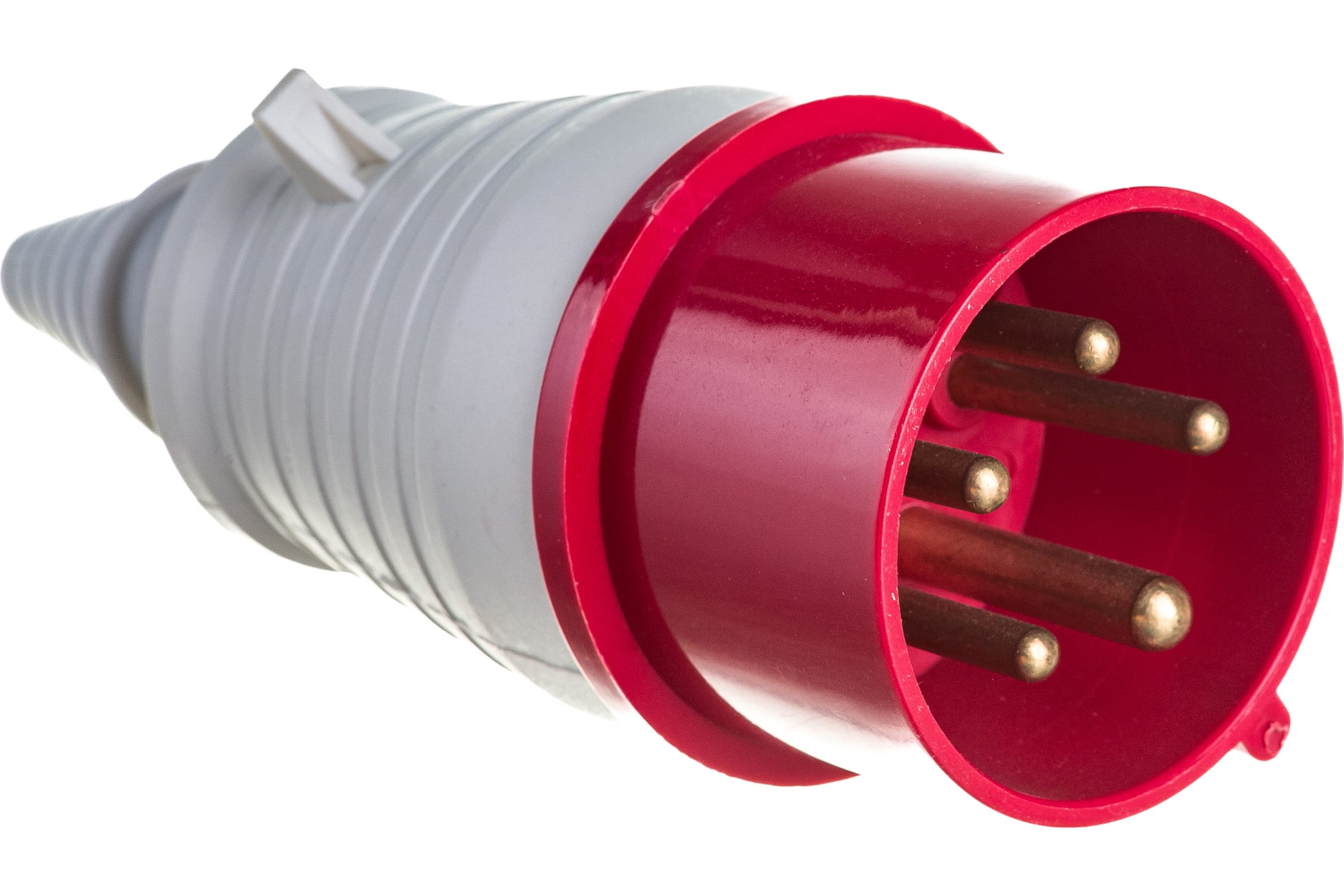 Вилка прямая TDM, кабельная, 16A, с/з, IP44, красный/белый (SQ0601-0003), цвет красный/белый