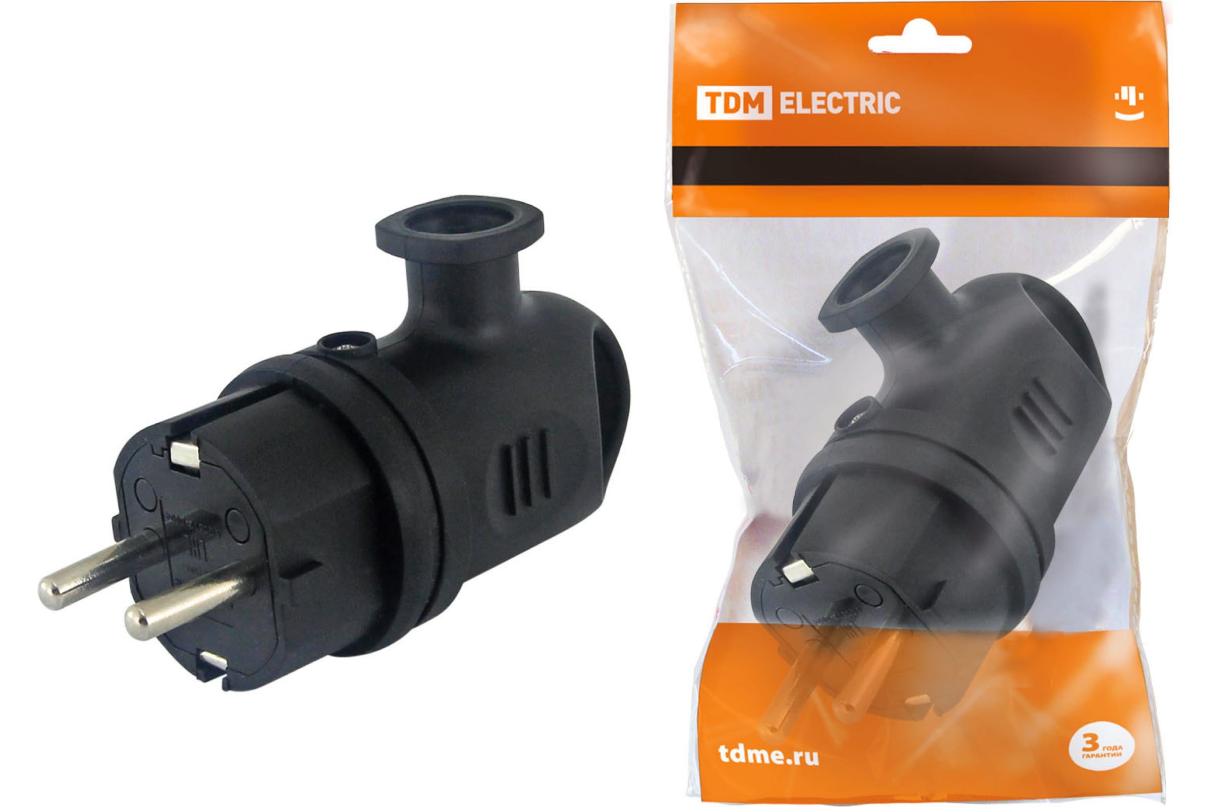 

Вилка угловая TDM, Schuko, 16А, с/з, IP44, черный (SQ0612-0004)