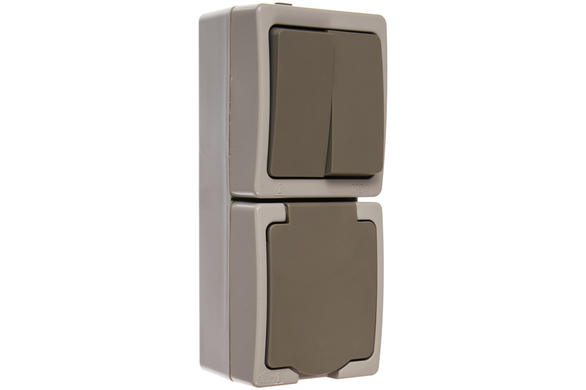 Блок розетка+выключатель TDM Вуокса, выключателей: 1, розеток: 1, белый (SQ1803-0013)