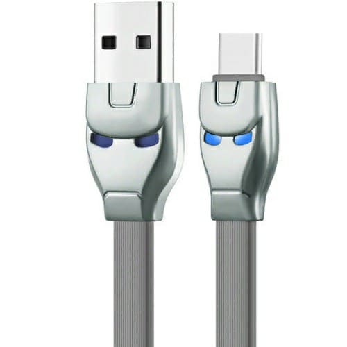 

Кабель USB Type-C(m)-USB 2.0(Am), плоский, 2.4A, 1.2м, серебристый HOCO steel man U14 (6957531049494), U14