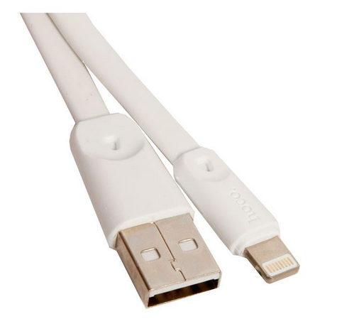 

Кабель Lightning 8-pin-USB, плоский, 2A, 1м, белый HOCO High Speed X9 (6957531046592), X9