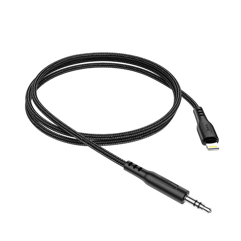 

Кабель Lightning 8-pin(M)-Jack 3.5mm(M), 1 м, черный HOCO UPA18 (6931474755957), UPA18