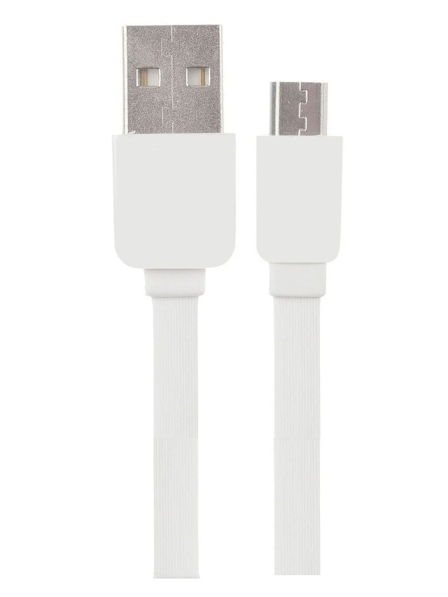 

Кабель Micro USB 2.0(Bm)-USB 2.0(Am), плоский, 2.1A, 1м, белый MORE CHOICE K21m (752492), K21m