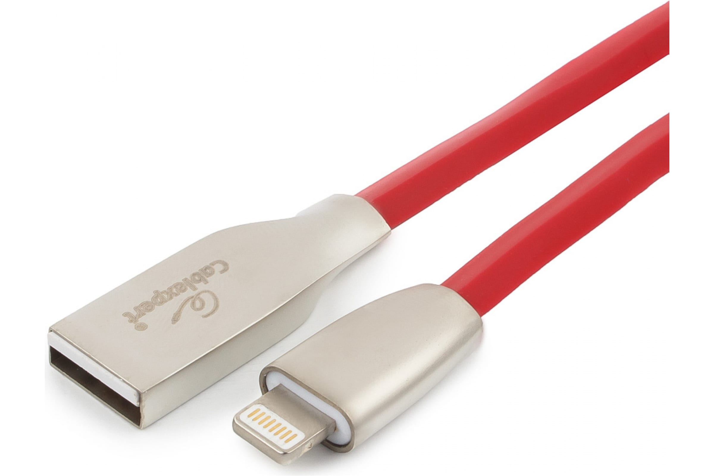 

Кабель USB-Lightning 8-pin, Cablexpert, 1.8m, красный, серия Gold, блистер (CC-G-APUSB01R-1.8M)
