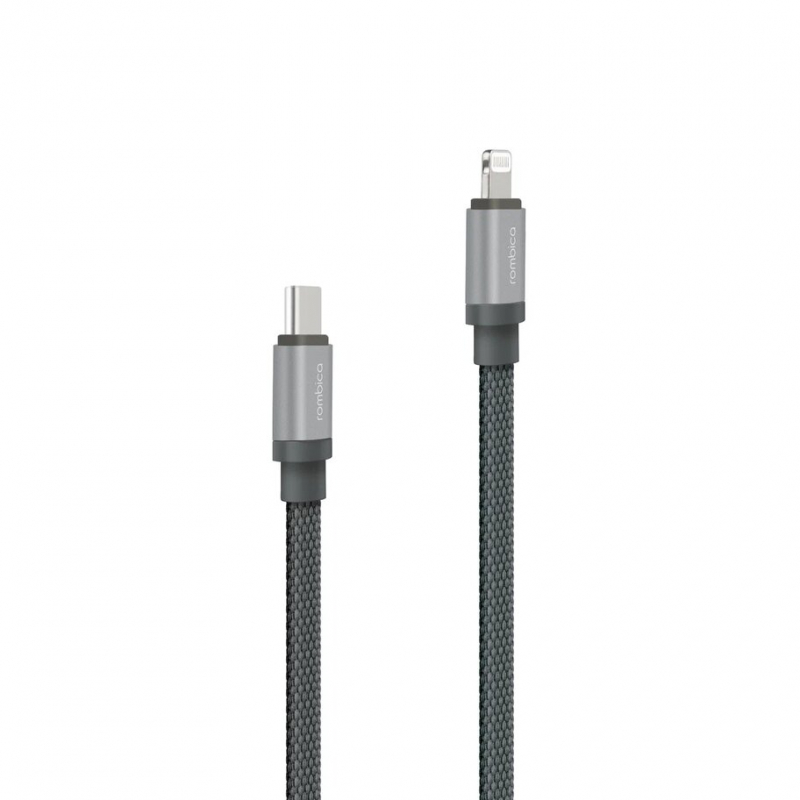 

Кабель Lightning 8-pin-USB Type-C, MFi, плоский, 3A, 1.5м, серый Rombica LINK-C CB-LK03 (CB-LK03), CB-LK03