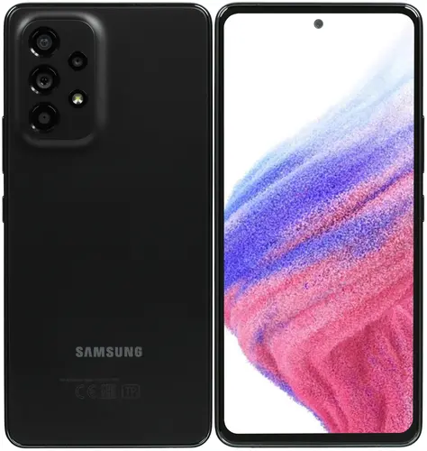 

Смартфон Samsung Galaxy A53 5G, 6.5" 1080x2400 Super AMOLED, Samsung Exynos 1280, 8Gb RAM, 128Gb, 3G/4G/5G, NFC, Wi-Fi, BT, 4xCam, 2-Sim, 5000mAh, USB Type-C, Android 12, черный (SM-A536EZKGMEA), Galaxy A53 5G