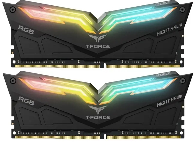 

Комплект памяти DDR4 DIMM 16Gb (2x8Gb), 3200MHz, CL16, 1.35 В, Team Group, T-Force Night Hawk RGB (TF14D416G3200HC16CDC01), 0