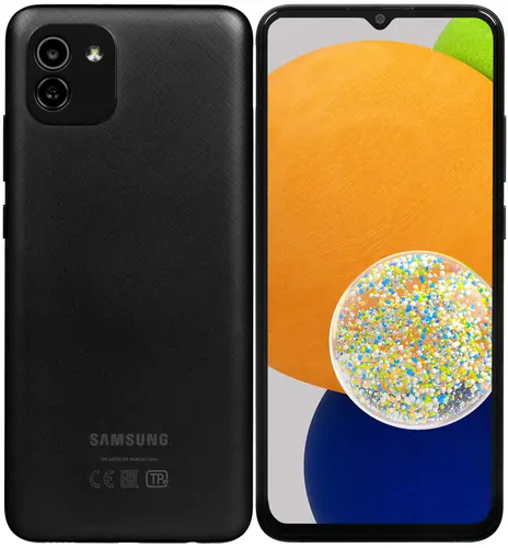 

Смартфон Samsung Galaxy A03, 6.5" 720x1600 PLS, Unisoc Tiger T606, 4Gb RAM, 128Gb, 3G/4G, Wi-Fi, BT, 2xCam, 2-Sim, 5000mAh, Micro-USB, Android, черный (SM-A035FZKHMEB), Galaxy A03