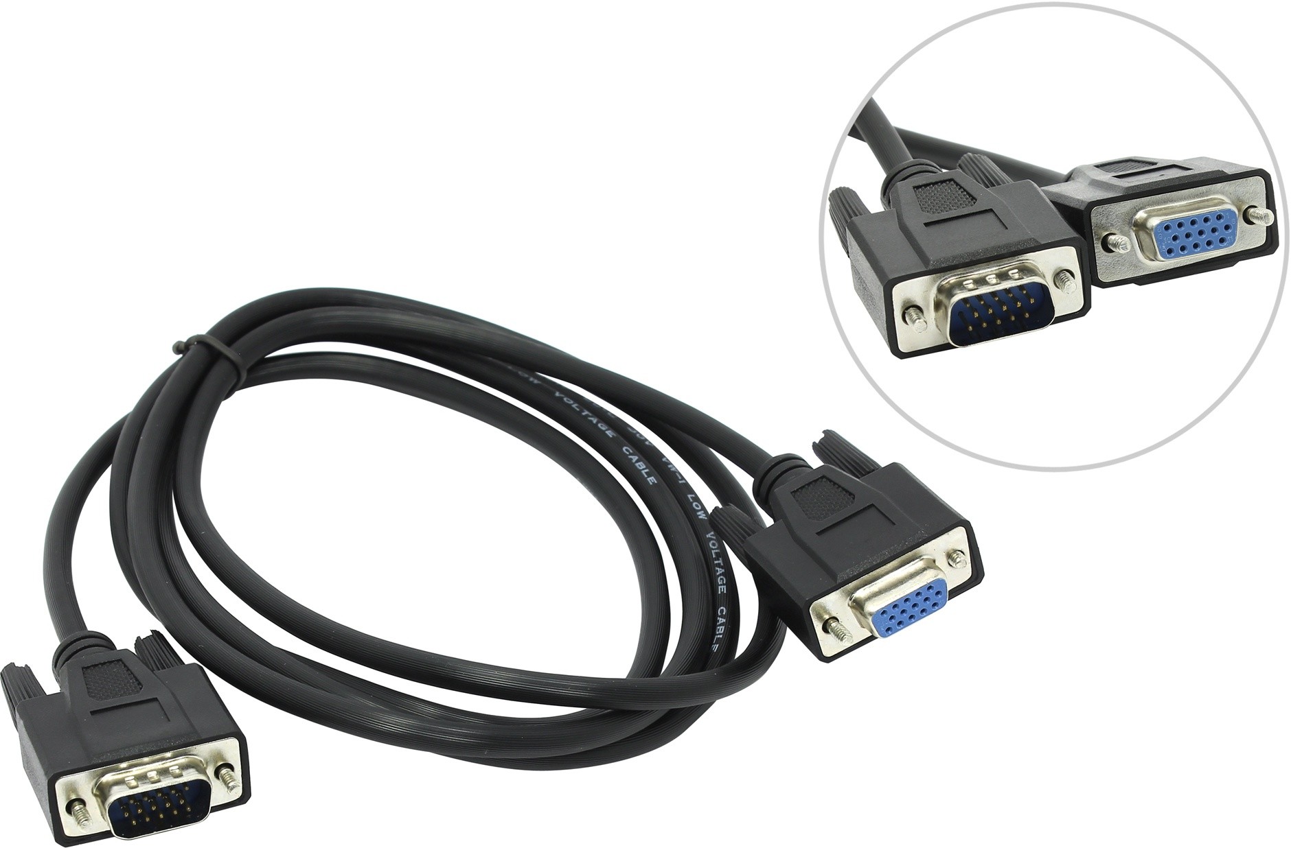 

Кабель-удлинитель VGA(15F)-VGA(15M), 1.8 м, черный BaseLevel (BL-SVGA-15m/f-1.8)