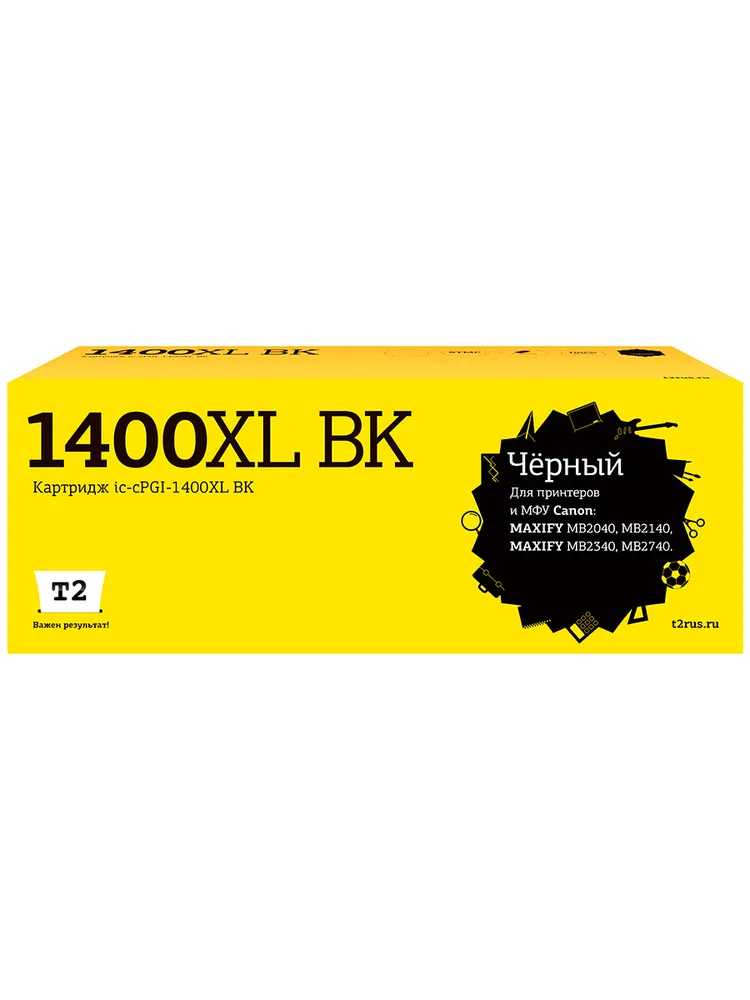 

Картридж струйный T2 IC-CPGI-1400XL BK (PGI-1400XLBK), черный, совместимый, 1200 страниц, для Canon MAXIFY MB2040/MB2140/MB2340/MB2740