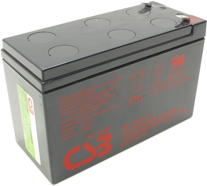 Комплект. Аккумуляторная батарея CSB HR1234W F2, 12V 9Ah (10шт.), цвет черный - фото 1