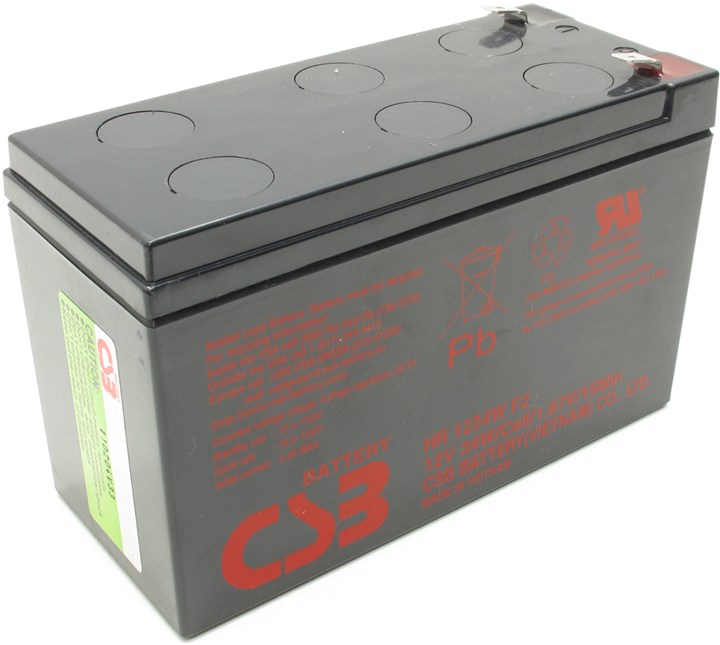

Аккумуляторная батарея для ИБП CSB HR1234W F2, 12V, 9Ah, Черный, HR1234W F2