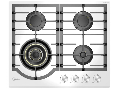 

Газовая варочная панель Midea MG696VGW 4 конфорки, белый (MG696VGW), MG696VGW