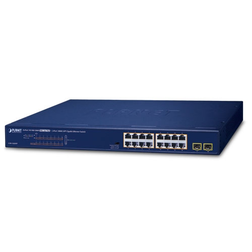 

Коммутатор Planet GSW-1820HP, кол-во портов: 16x1 Гбит/с, кол-во SFP/uplink: SFP 2x1 Гбит/с, установка в стойку, PoE: 16x30Вт (макс. 240Вт) (GSW-1820HP), GSW-1820HP