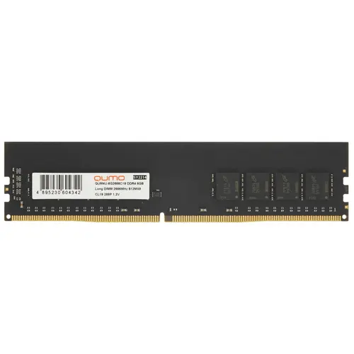 

Память DDR4 DIMM 8Gb, 2666MHz, CL19, 1.2 В, Qumo (QUM4U-8G2666C19), QUM4U-8G2666C19