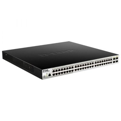 Коммутатор D-Link DGS-1210-52MPP, 48x1 Гбит/с, SFP/uplink: SFPx4