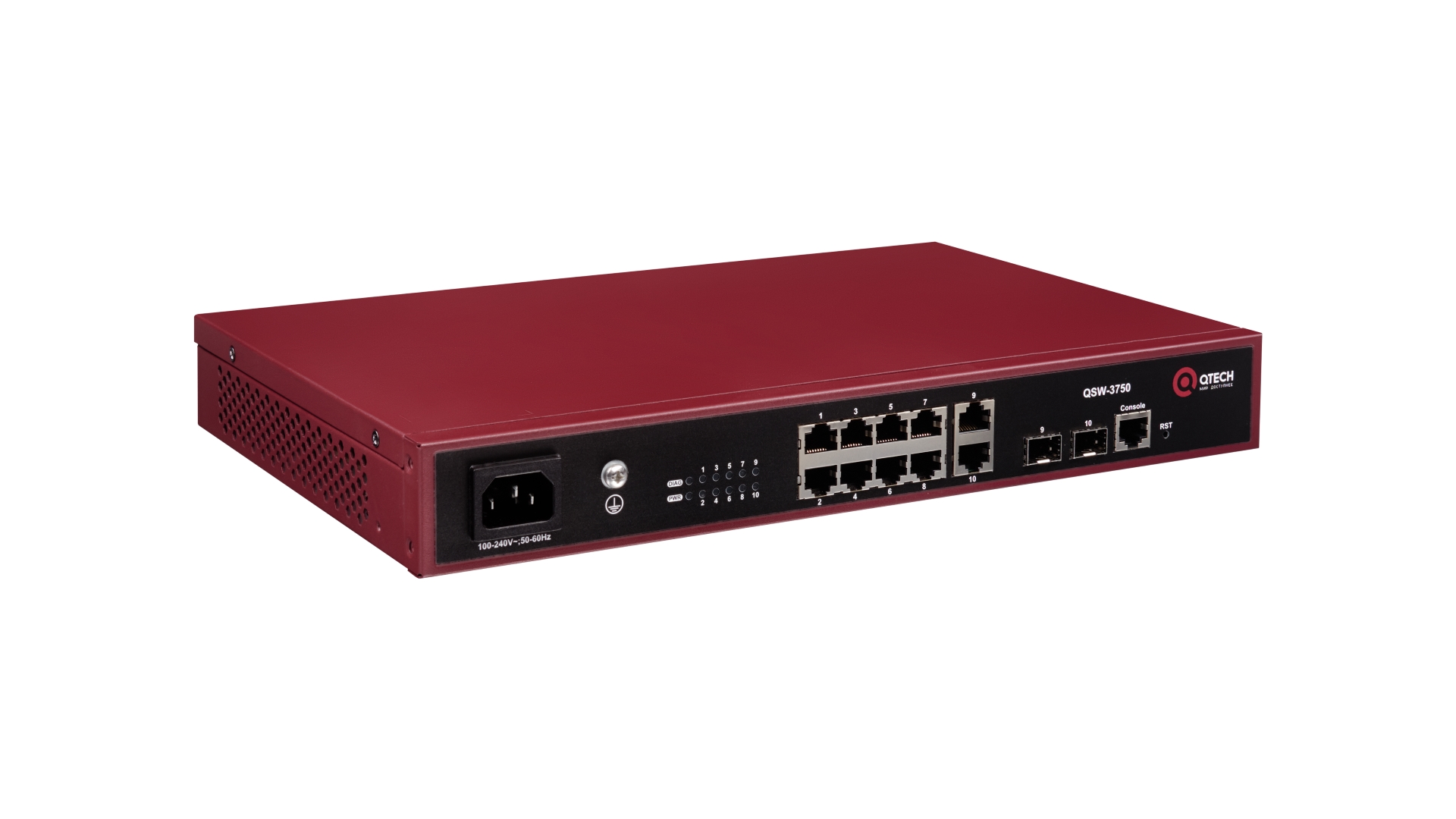 Коммутатор Qtech QSW-3750-10T-AC-R, 8x1 Гбит/с, SFP/uplink: SFPx2