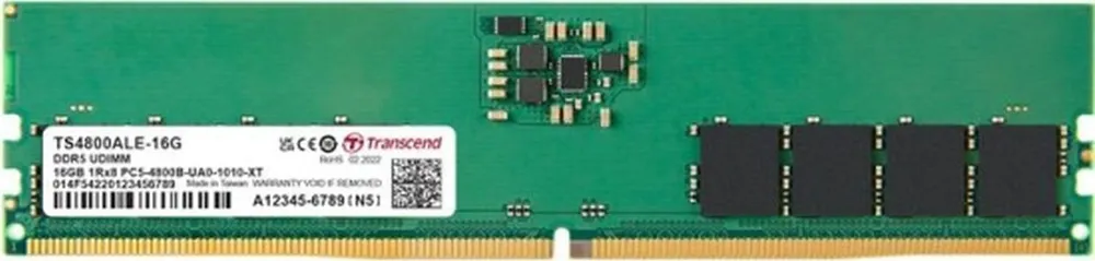 

Память DDR5 DIMM 16Gb, 4800MHz, CL40, 1.1 В, Transcend (TS4800ALE-16G), 0